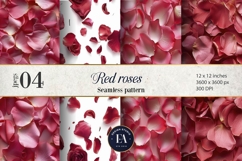 Rose Petals Pattern digital papers - Rose Flower Pattern Product Image 1