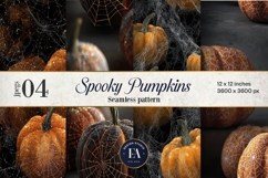 Spooky Pumpkin Pattern, Autumn Pumpkin Digital Paper Product Image 1