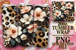 Joyful Reflections 20oz tumbler wrap, Leopard Prints Product Image 1