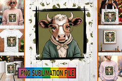 Cozy TSHIRT Art Ideas PNG, Cute Cow Product Image 1