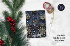 Navy Crystal Embroidery | Luxury Denim Fabric Texture Product Image 4