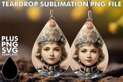 Artistic Teardrop Earrings PNG, Christmas Product Image 1