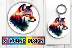Unique Round Design Car Coasters PNG, Animals Art Product Image 1
