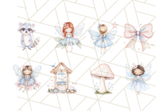 Pastel Blue Fairy Garden Clipart, Enchanted Cottagecore Png Product Image 7