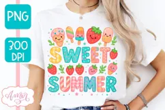 Sweet Summer T-shirt sublimation design, Strawberry shirt Product Image 3