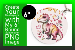 Bright Circle Design for Coasters , Cute Dino Product Image 1