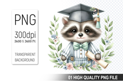 Graduation Animals Clipart PNG Bundle, High Quality PNG File Product Image 16