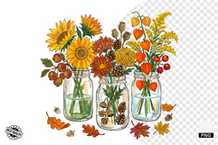 Autumn Mason Jars Clipart Product Image 1