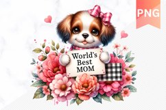 World&#039;s best mom Sublimation - Mother&#039;s Day Clipart PNG Product Image 1