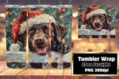 Sublimation Peeking Dog Tumbler Wrap Christmas Winter Art Product Image 1