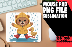 CHEERFUL MOUSE PAD SUBLIMATION PNG, Cute Bear Product Image 1