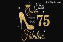75th birthday svg, Queen Birthday 75th Svg, 75th Birthday sv Product Image 1