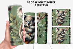 Koala Skinny Tumbler 20oz Wrap Design, Animal Tumbler Wrap Product Image 1