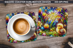 Chicks Coaster Sublimation, Easter Coaster PNG Design Product Image 1