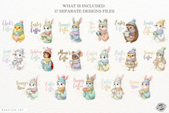 Easter Animals Love Coffee Clipart Product Image 3