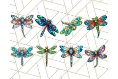 Stained Glass Dragonfly PNG Clipart, Bright Insects Clip Art Product Image 7