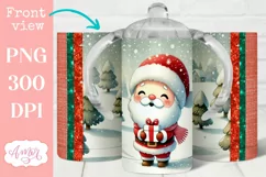 Christmas sippy cup sublimation PNG, Santa 12oz Kids tumbler Product Image 1