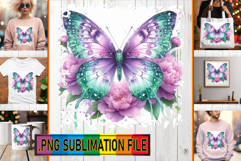 Cheerful PNG TSHIRT Art, Butterfly Product Image 1