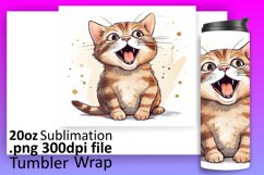 Kitty-Craze Tumbler Wrap: Sublimation Wonders Product Image 1