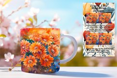 Colorful Flower Mug 11oz/15oz Wrap PNG Design Product Image 1
