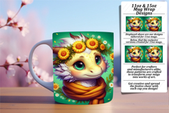 Fresh 15oz Mug Wrap Png Design , Dragon Product Image 1