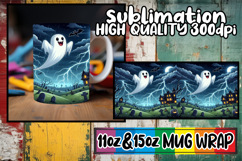 Cheerful smiles 11oz 15oz sublimation wrap, Ghost Product Image 1