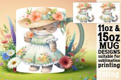 Whimsical Charm Cat Watercolor Sublimation Wrap - Springtime Product Image 1