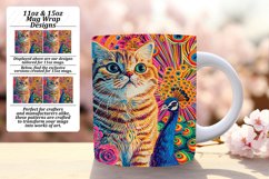 Cheerful Cat Coffee Cup: Sublimated Whimsy Product Image 1