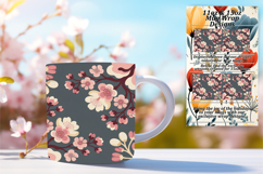 Trendy 11oz Mug Wrap Png Template , Flowers Product Image 1