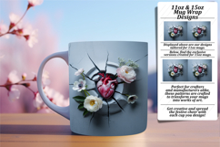 Classy Png Mug Wrap Design 15oz , 3D Heart Product Image 1