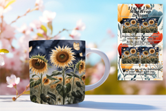 Serene 11oz Mug Wrap Png Design , Flowers Product Image 1