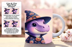 Radiant 15oz Mug Wrap Png Artwork , Halloween Dino Product Image 1