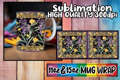 Shimmering Leopard &amp; Floral Fantasy Mug Wraps 15oz 11oz Product Image 1