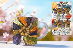 Sparkly Floral Mug Wrap Design 11oz 15oz Product Image 1