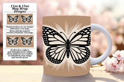 Whimsical 15oz Mug Wrap Png Template , Butterfly Product Image 1