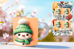 Bold 15oz Mug Wrap Png Design , Snowman Product Image 1