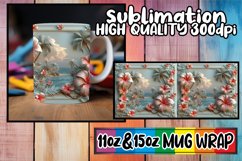 Floral Beauty: 3D Flower Pattern Mug Wrap Product Image 1