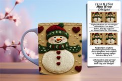 Elegant 15oz Mug Wrap Png Template , Snowman Product Image 1