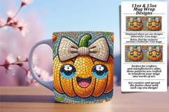 Bold 11oz Mug Wrap Png Artwork , Cute Pumpkin Product Image 1