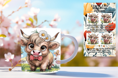 Sophisticated 15oz Mug Wrap Png Design , Cute Cow Product Image 1