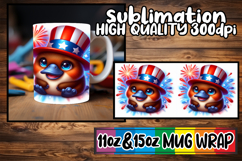 Serene mornings sublimation mug wrap, USA Animals Product Image 1