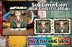 Nostalgic dreams 11oz 15oz mug wrap, Cute Cow Product Image 1