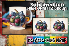 Radiant mornings sublimation mug wrap, Pumpkin Watercolor Product Image 1