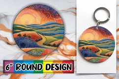 Colorful Keychain Views Sublimation Round Design PNG Product Image 1