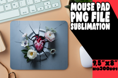 Bright Mouse Mat Ideas for Gifts, 3D Heart Product Image 1