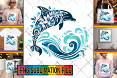 Bright TOTE BAG Magic PNG, Flower Animals Product Image 1