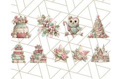 Pastel Christmas Clipart, Mint and Blush Holiday PNG Product Image 3