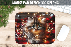 Christmas Cute Cat Mouse Pad Sublimation - Animal PNG Design Product Image 1