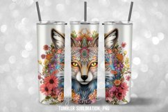 Fox &amp; Flower Tumbler Wrap Sublimation Designs Product Image 3