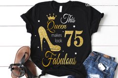 75th birthday svg, Queen Birthday 75th Svg, 75th Birthday sv Product Image 3